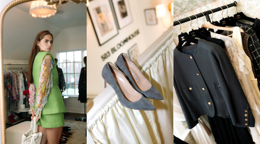 a three collage of various angles of the store 503 Bloomhouse.