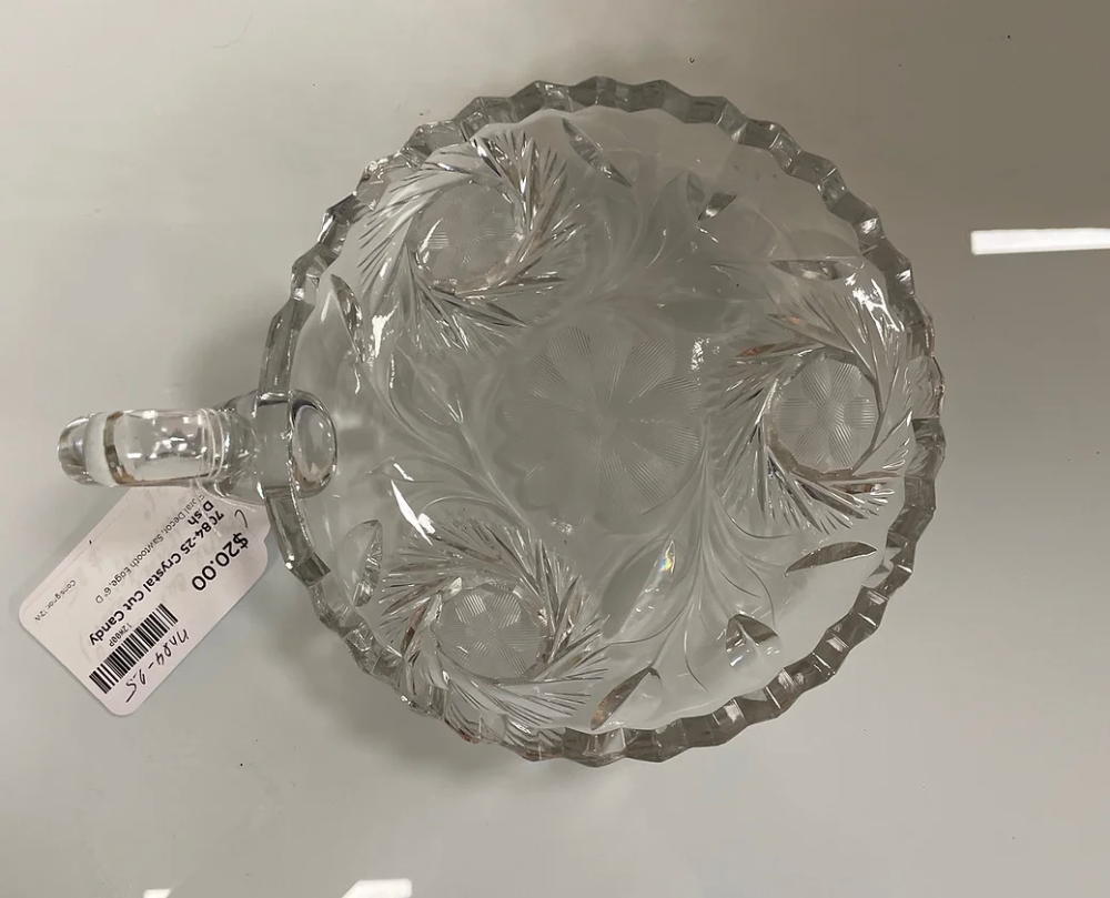 7084-25 Crystal Cut Candy Dish