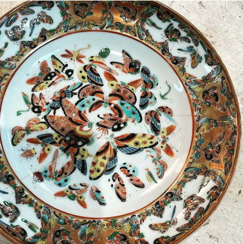 6361-2 Antique Butterflies Plate