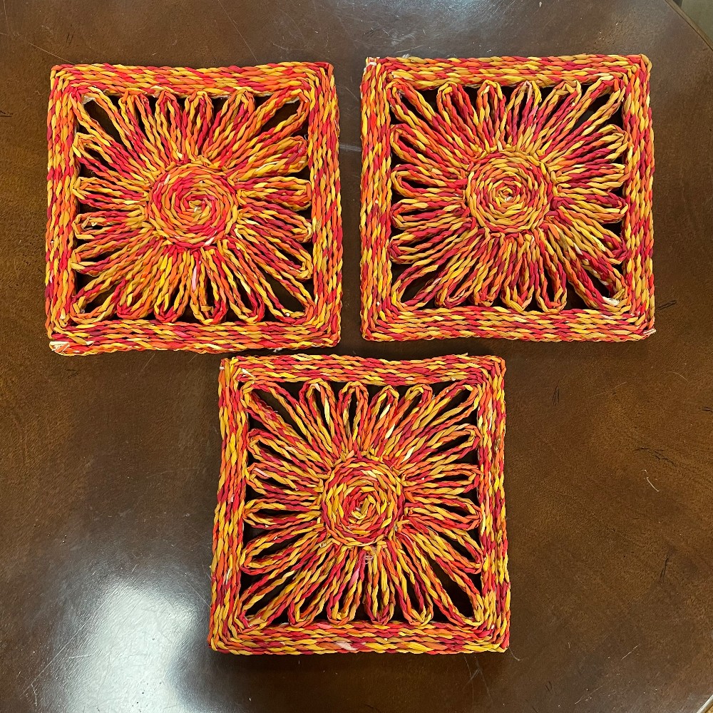 6503-27 Set of 3 Wicker Trivets