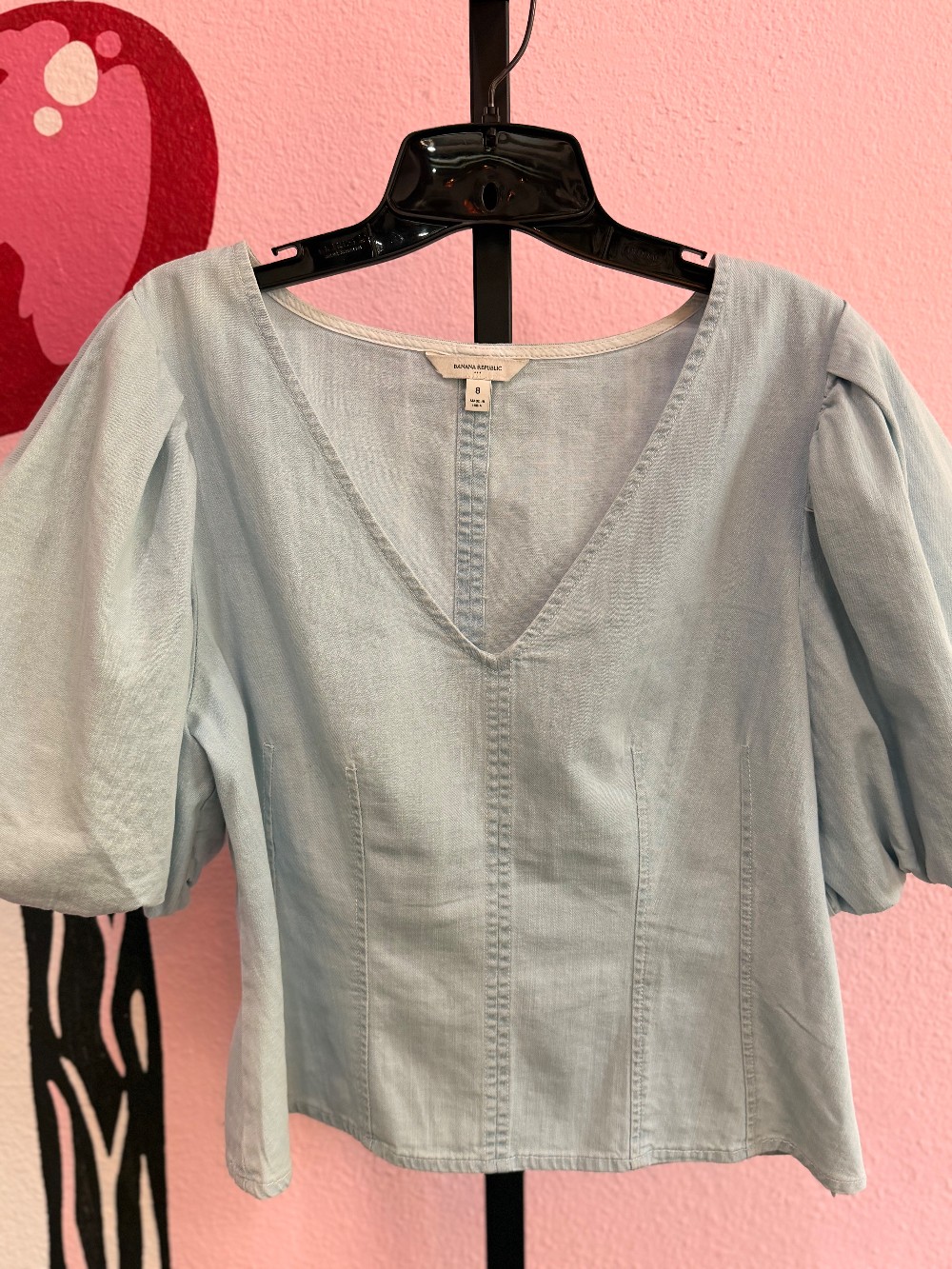 Banana Republic V Neck Chambray Top