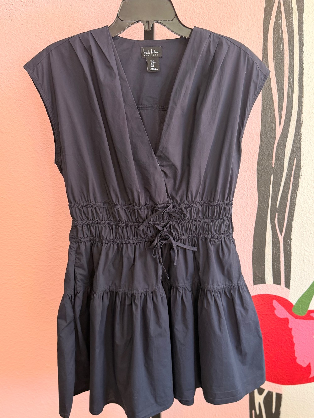 Nicole Miller Cotton Smocked Waist Dress