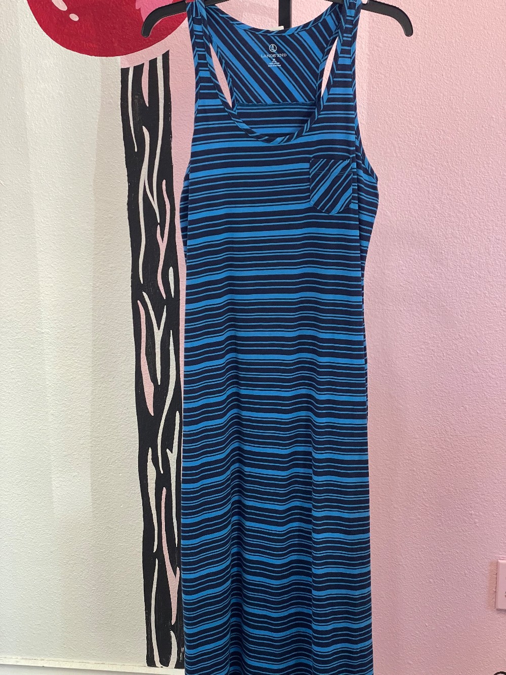 Lands' End Striped Racerback Maxi Dress