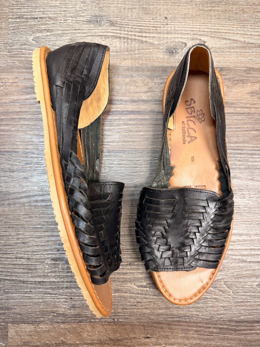 Sbicca Open Toe Leather Huraches Shoes
