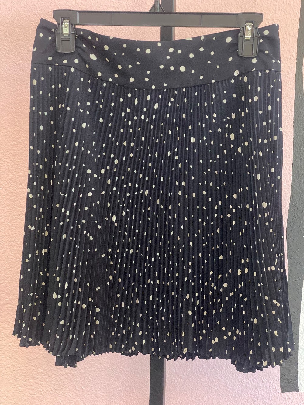 Ann Taylor Polka Dot Pleated Mini Skirt
