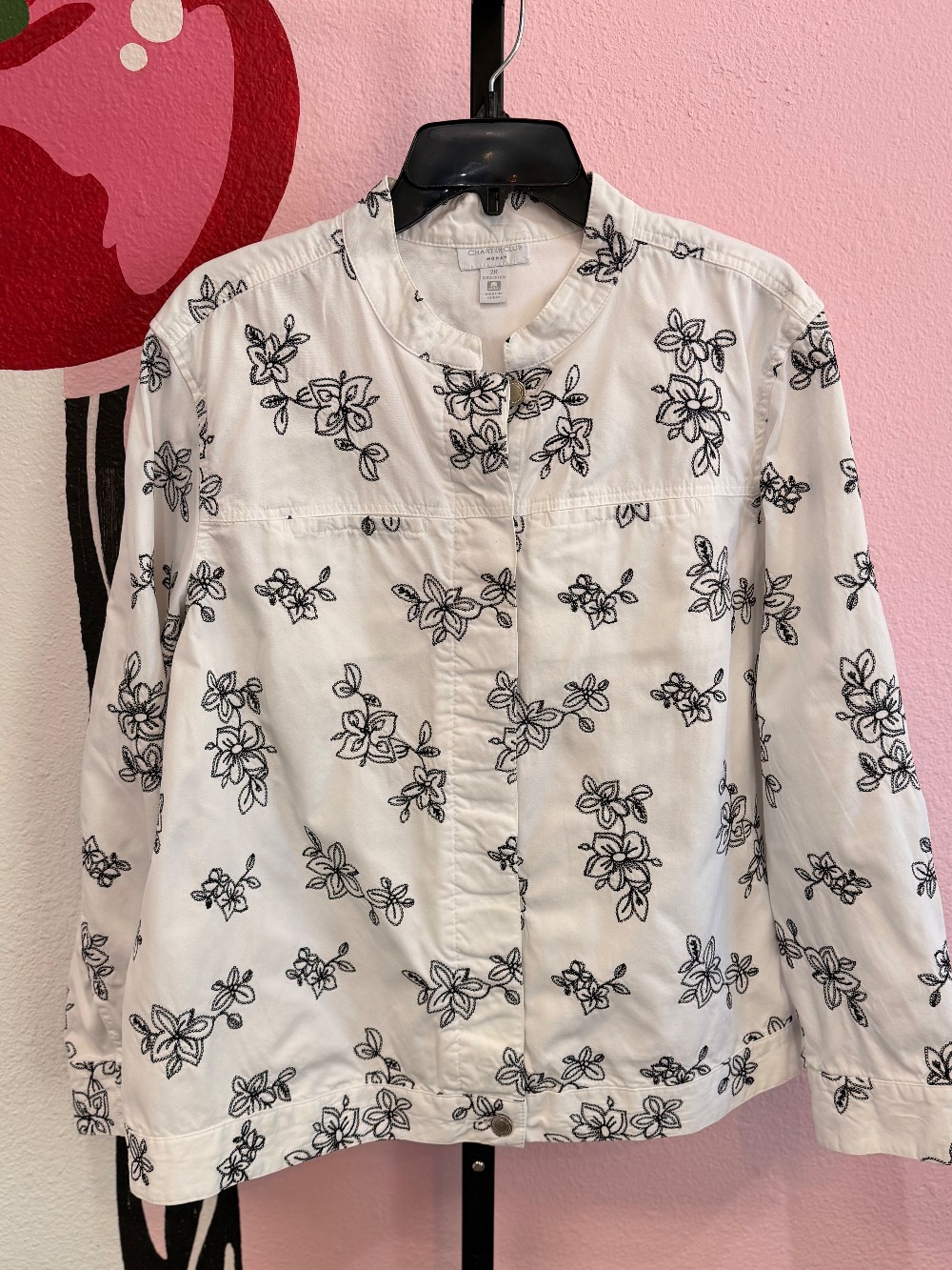 Charter Club Embroidered Snap Jacket