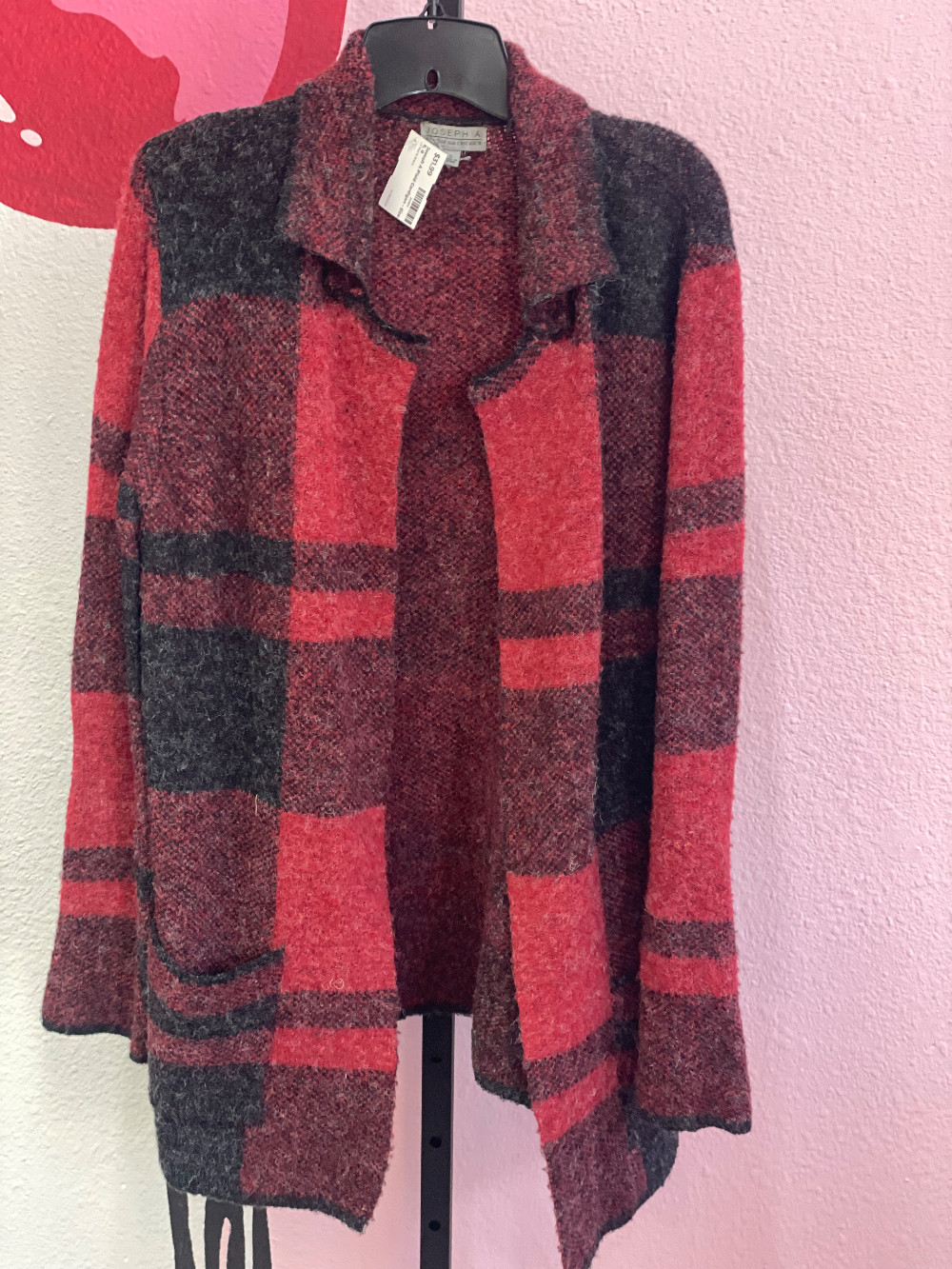 Joseph A Plaid Cardigan