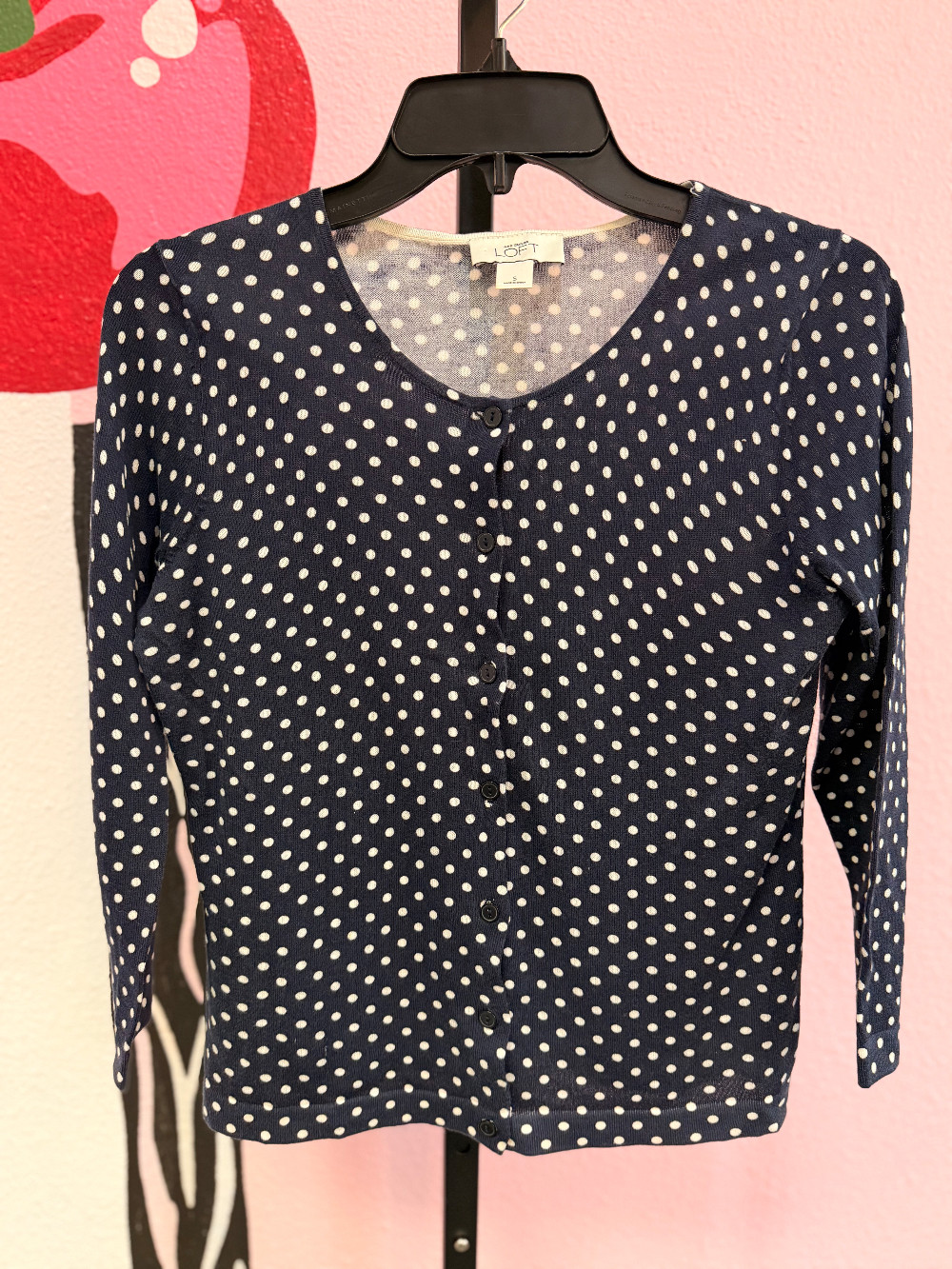 LOFT Polka Dot Cardigan Sweater