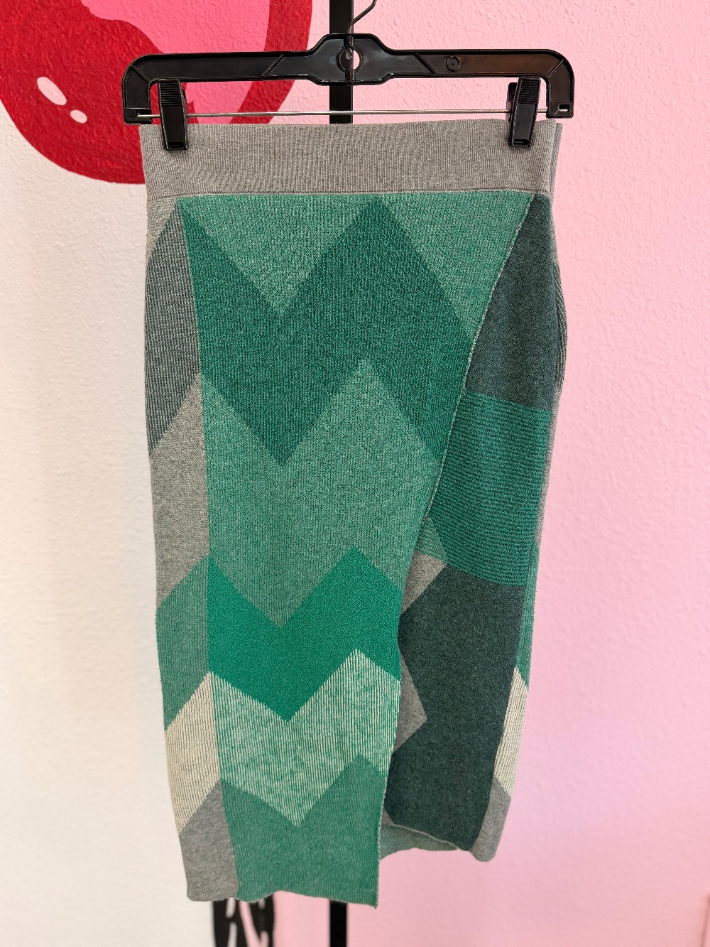 Moth Chevron Knit Midi Skirt