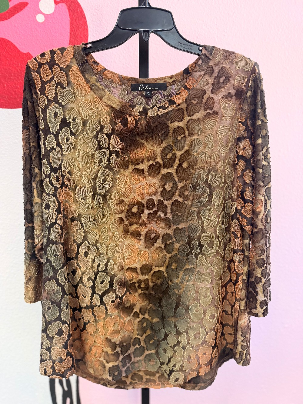 Caleoas Burn Out Leopard Top