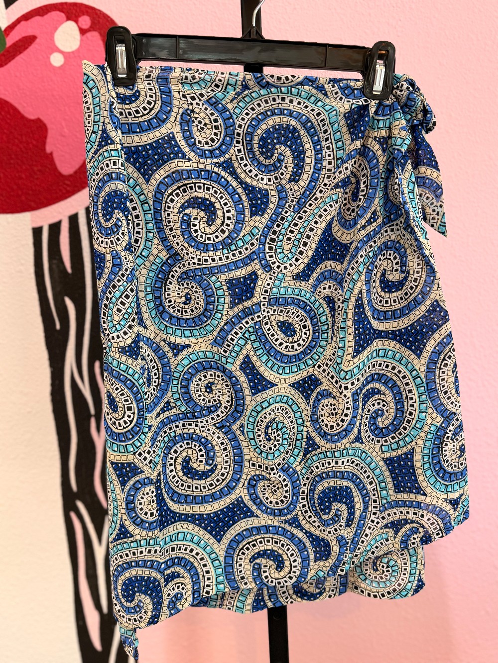 Mondi Sport Square Pattern Wrap Midi Skirt