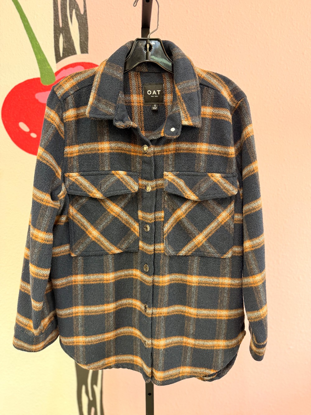 Oat Plaid Flannel Shacket
