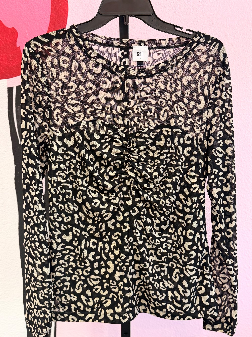 Cabi Leopard Mesh Top