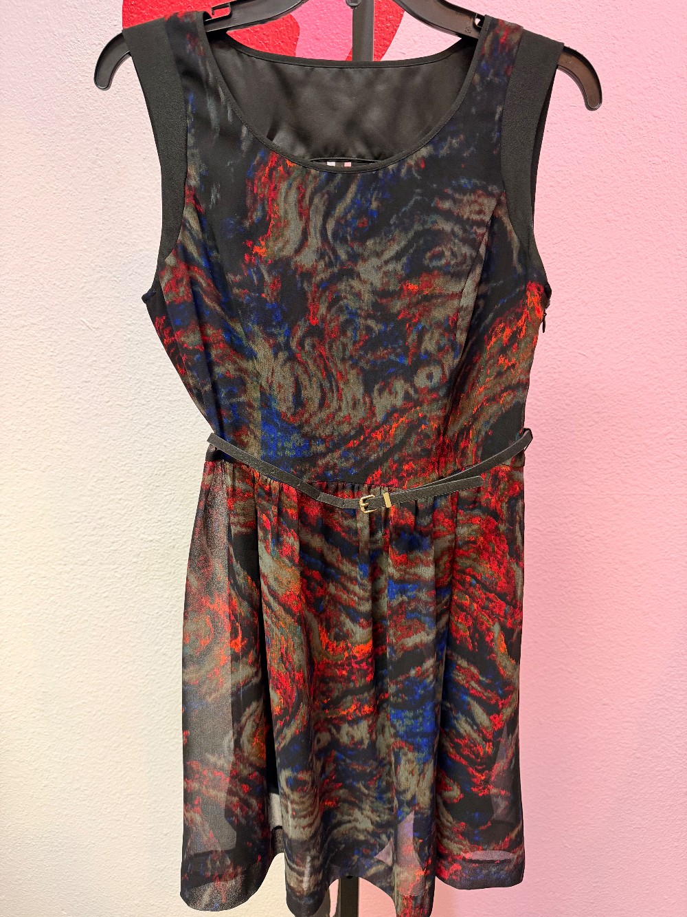 Kensie Fit n Flare Marbled Belted Dress