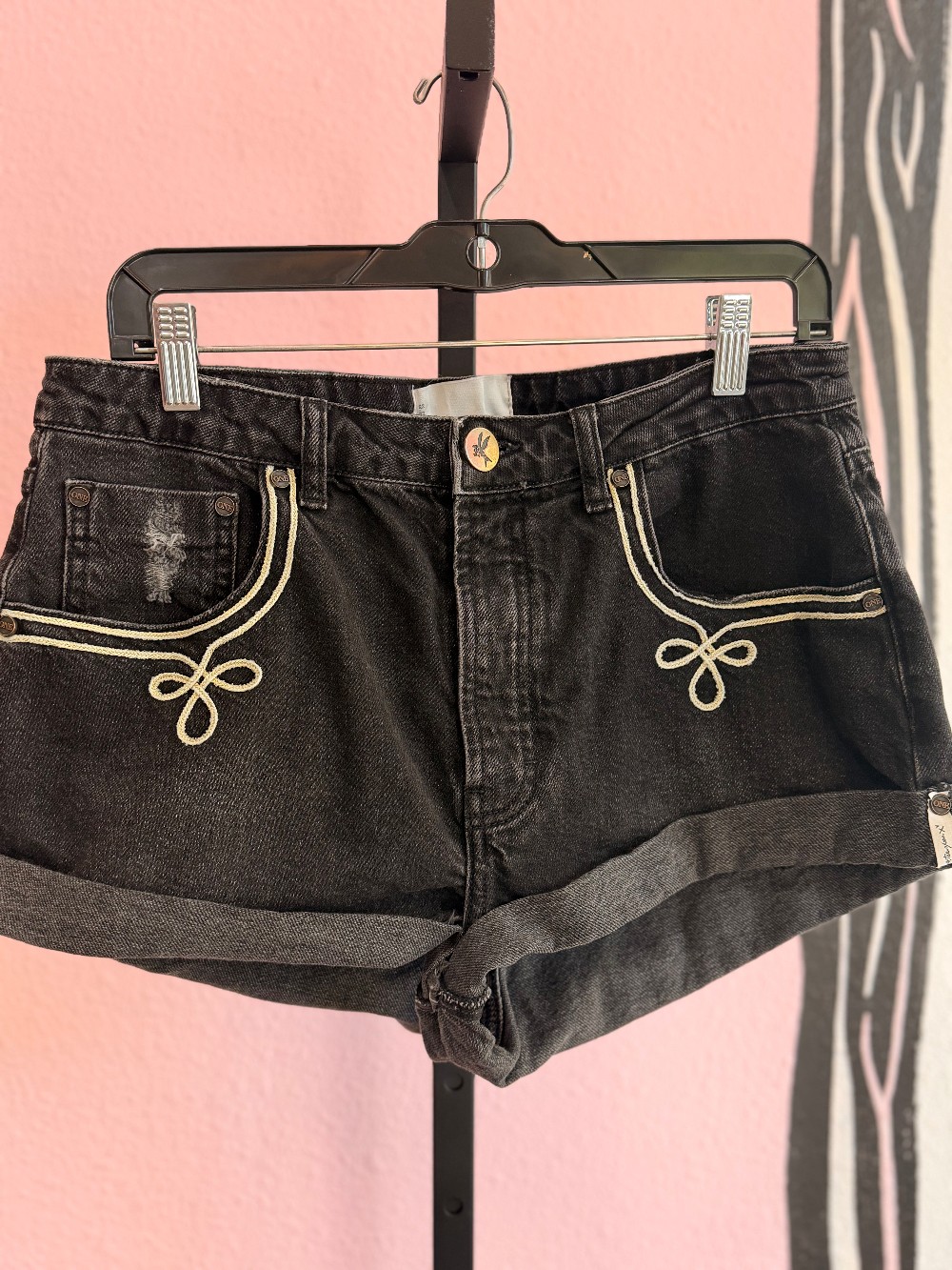 One Teaspoon Bandits Denim Cuffed Shorts