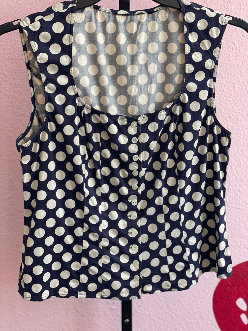 INC Polka Dot Fitted Button Down Shell