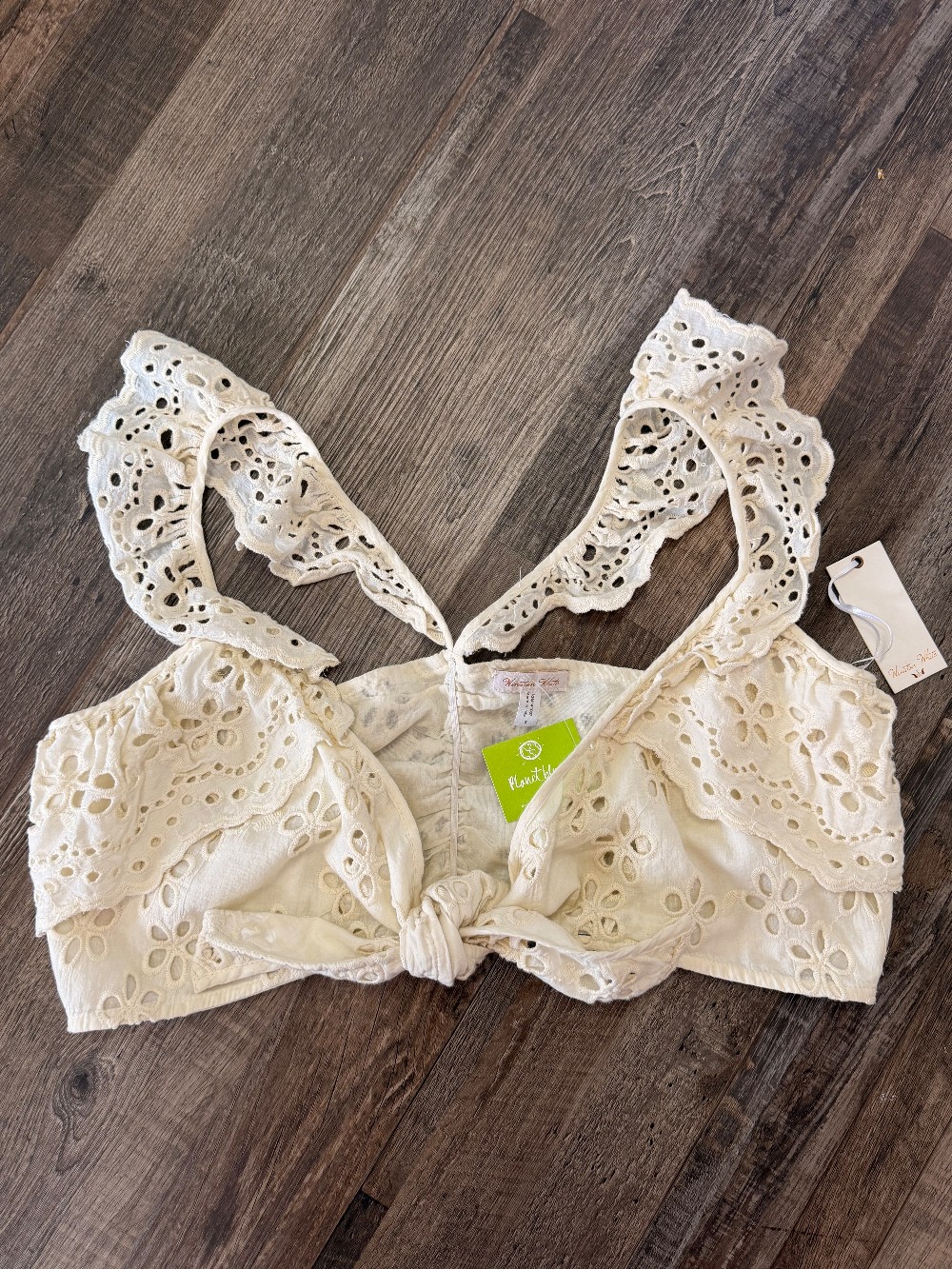 Winston White Eyelet Crop Tank Top