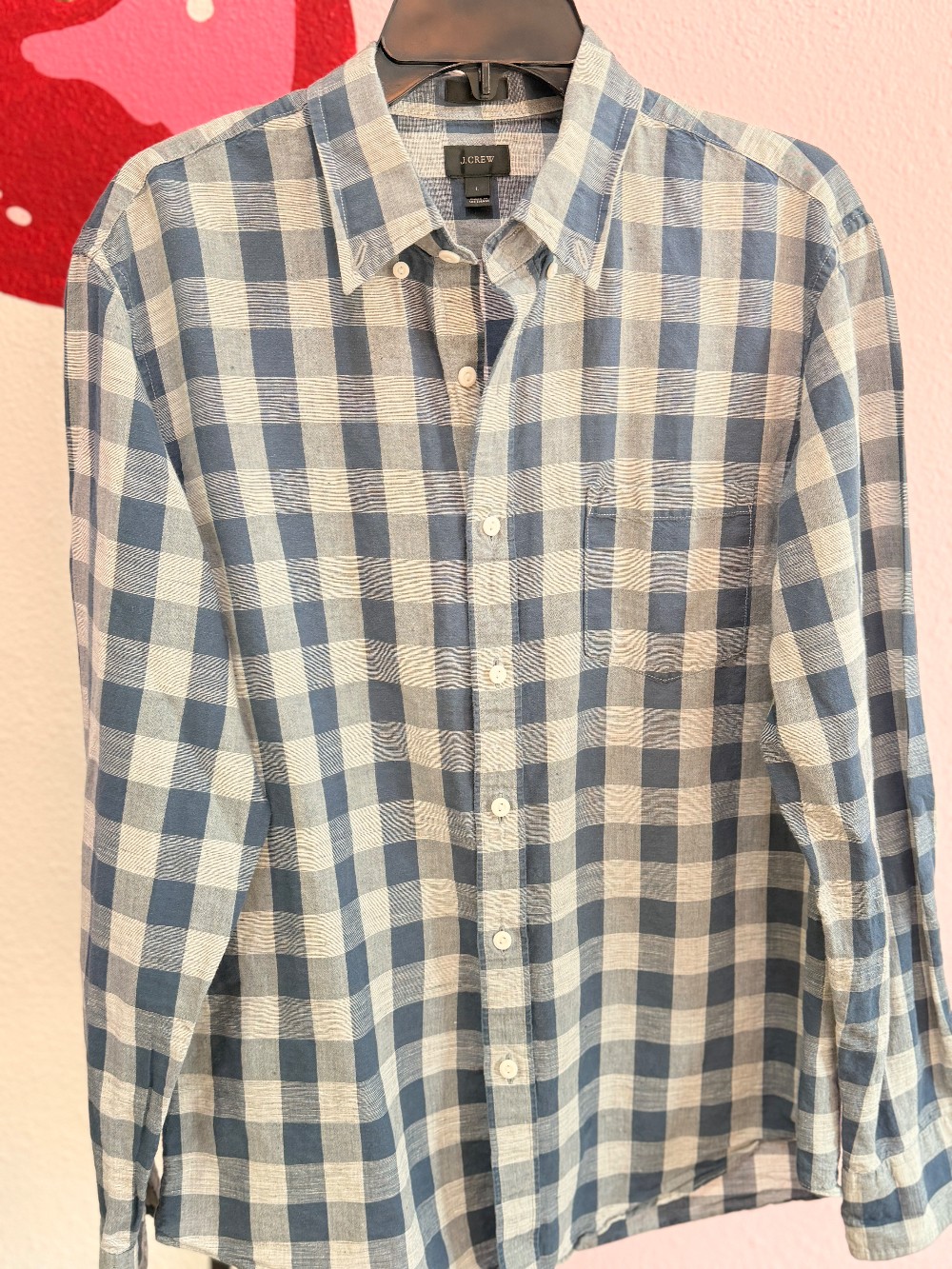 J Crew Check Button Down Slim Top
