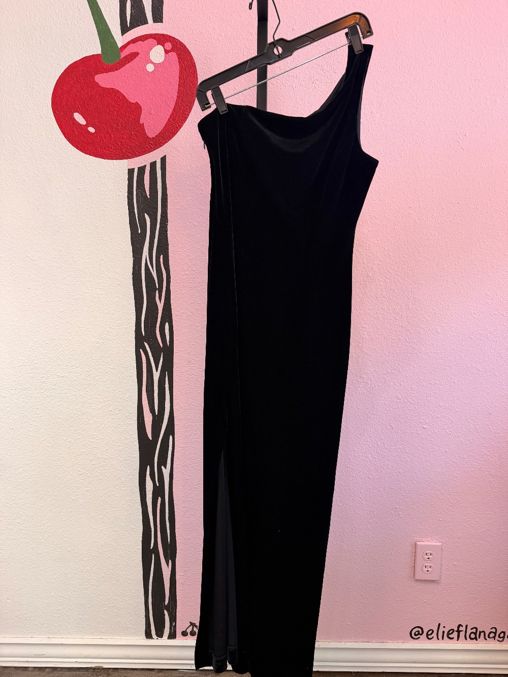 Huis Clos Vintage 1 Shoulder Velvet Maxi Dress