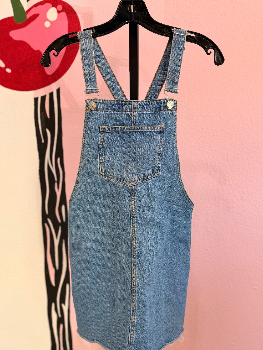 Topshop Denim Jean Overall Mini Dress