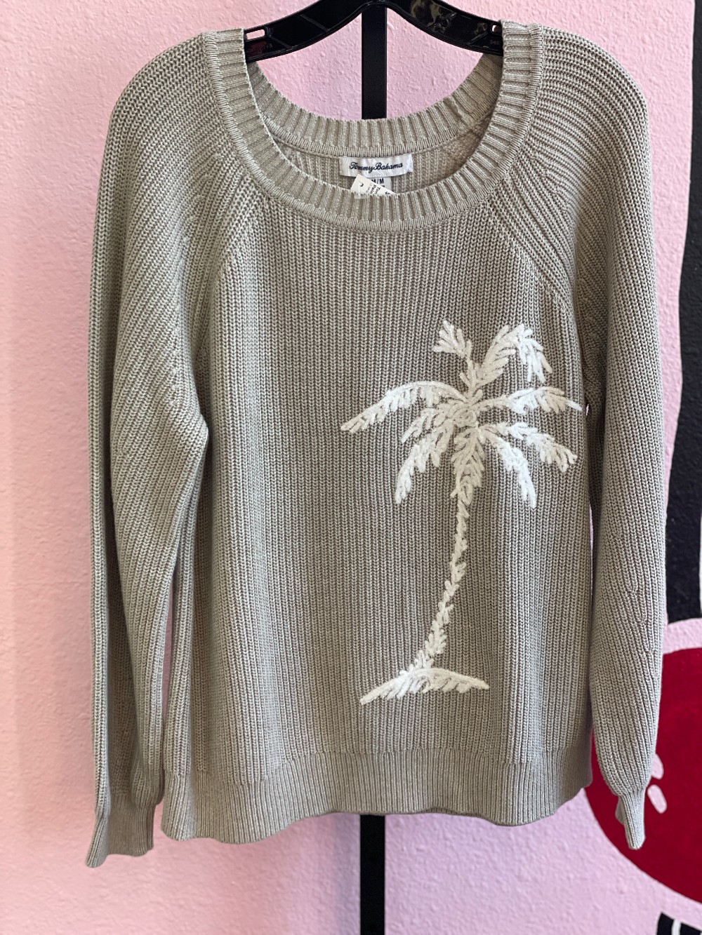 Tommy Bahama Cotton Blend Palm Tree Sweater