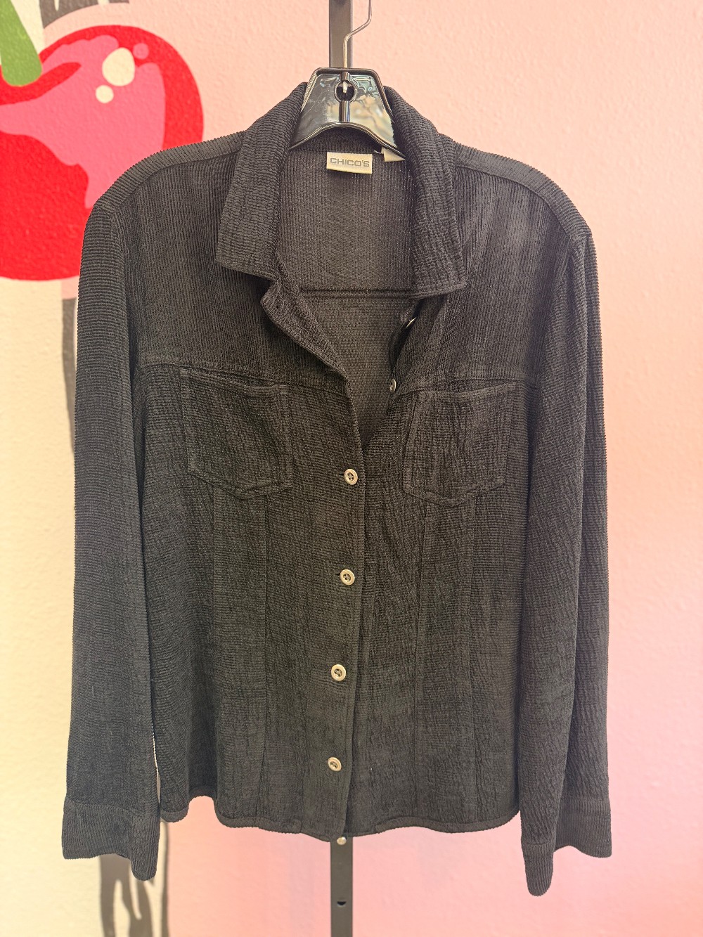 Chicos Corduroy Button Down Jacket