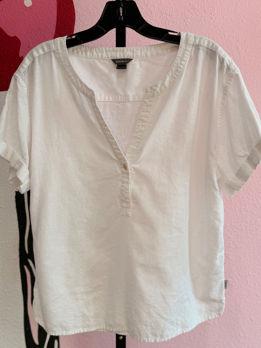 Eddie Bauer V Neck Linen Top