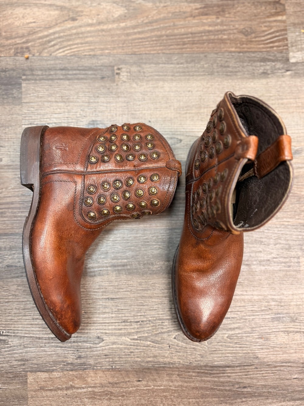 Frye Studded Leather Ankle Boots