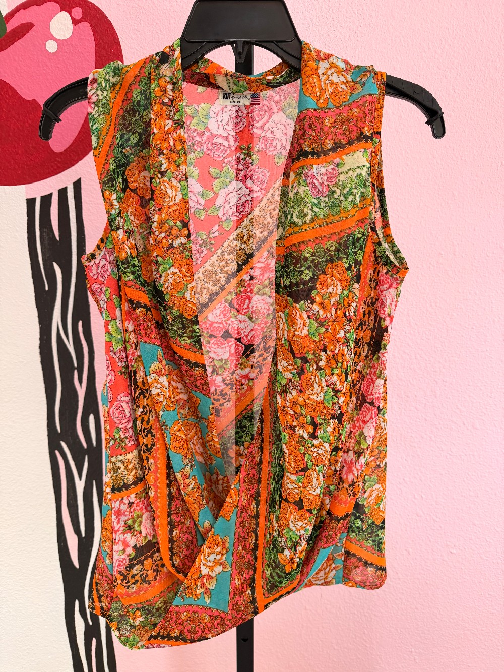 Kut Floral Faux Wrap Top