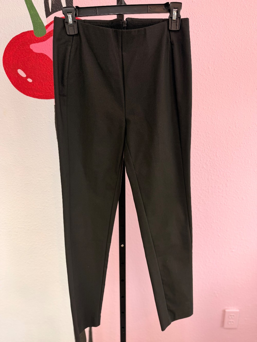Brass Stretch Knit Side Zipper Pant