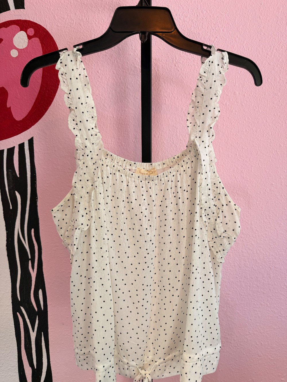 Hem & Thread  Ruffle Polka Dot Tank