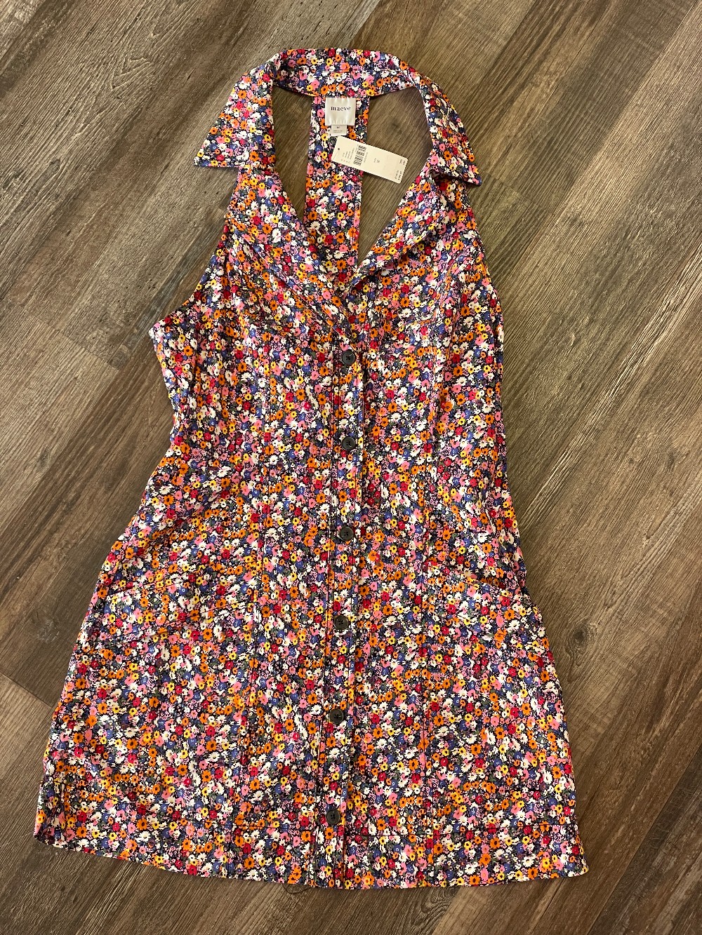 Maeve Floral Collared Halter Mini Dress