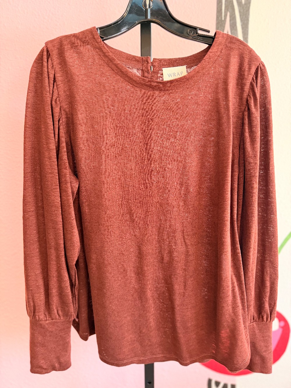 Wrap Linen Scoop Neck Top