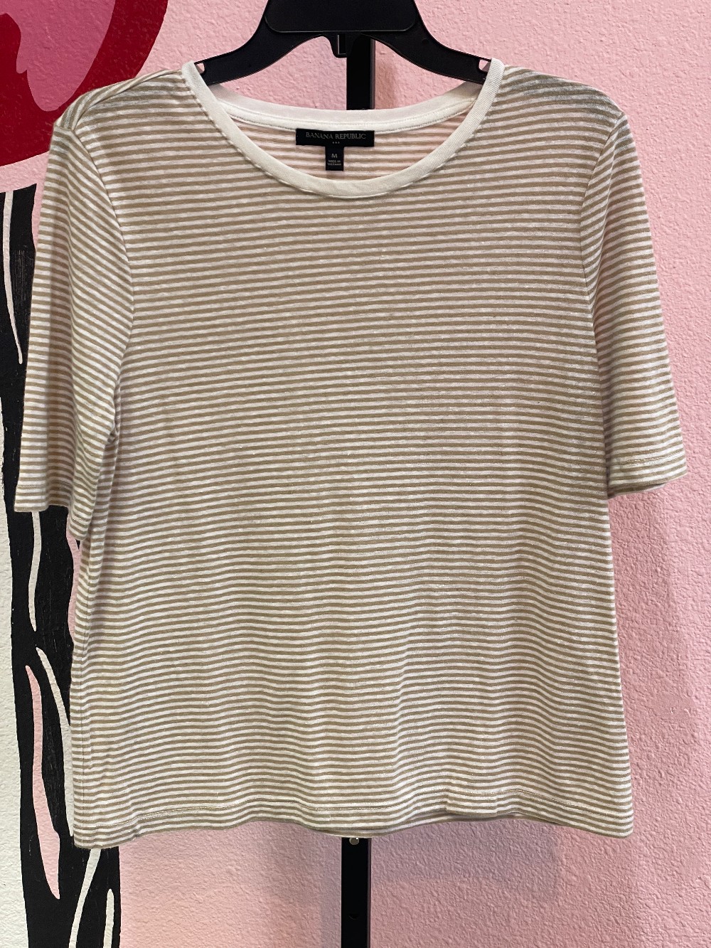 Banana Republic Linen Blend Striped Tee