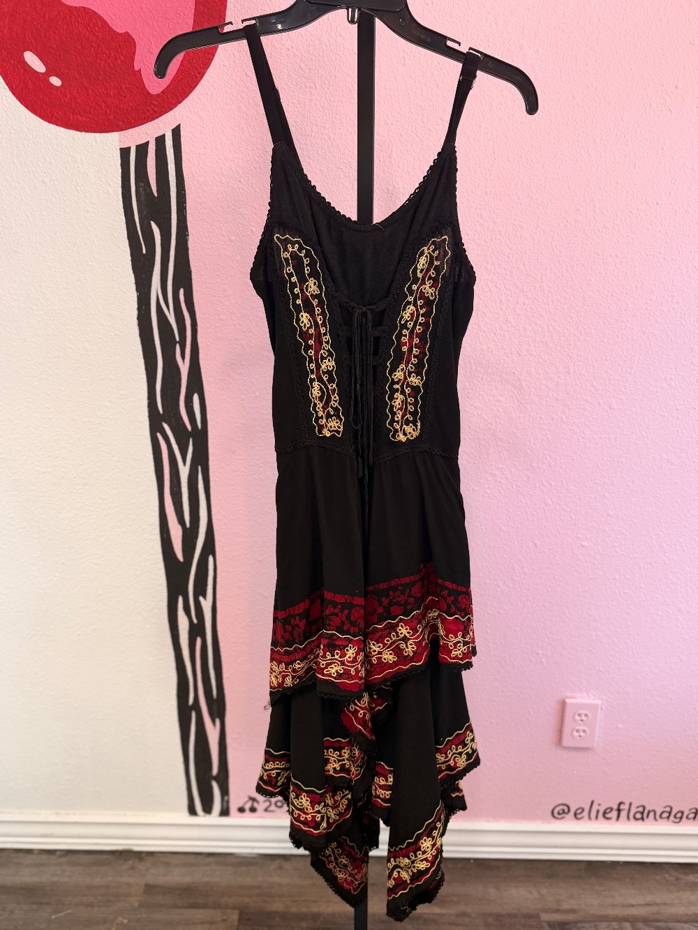 Namdol Corsette Front Embroidered Sleeveless Dress
