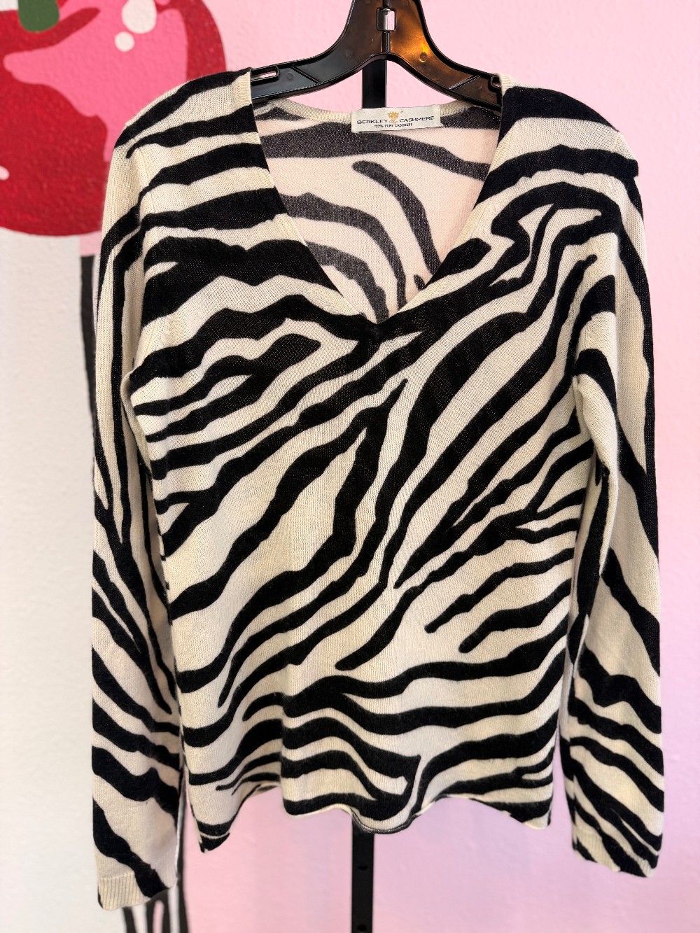 Berkley Animal Print Cashmere Sweater w Scarf