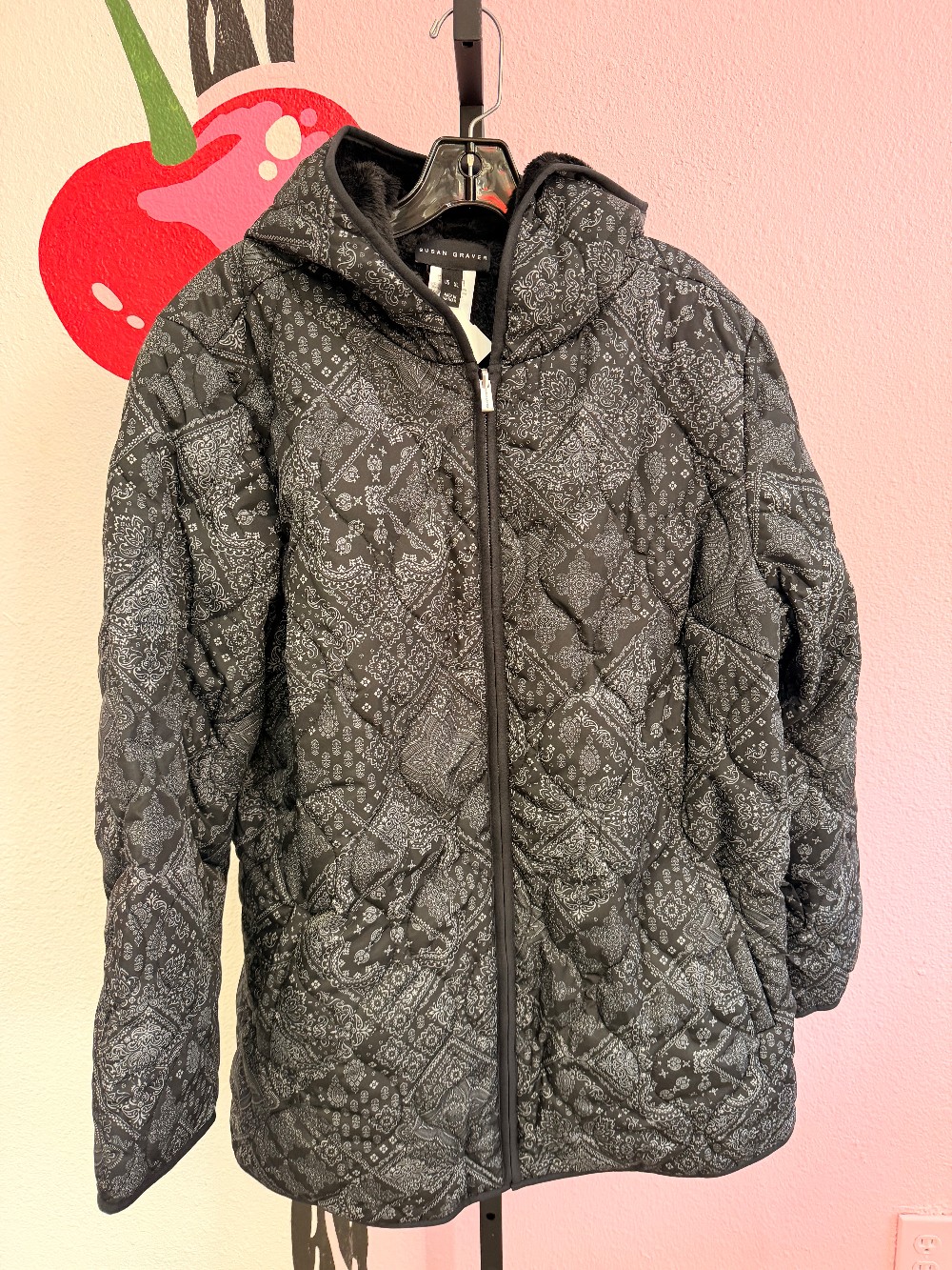 Susan Graver Kerchief Puffy Hooded Coat
