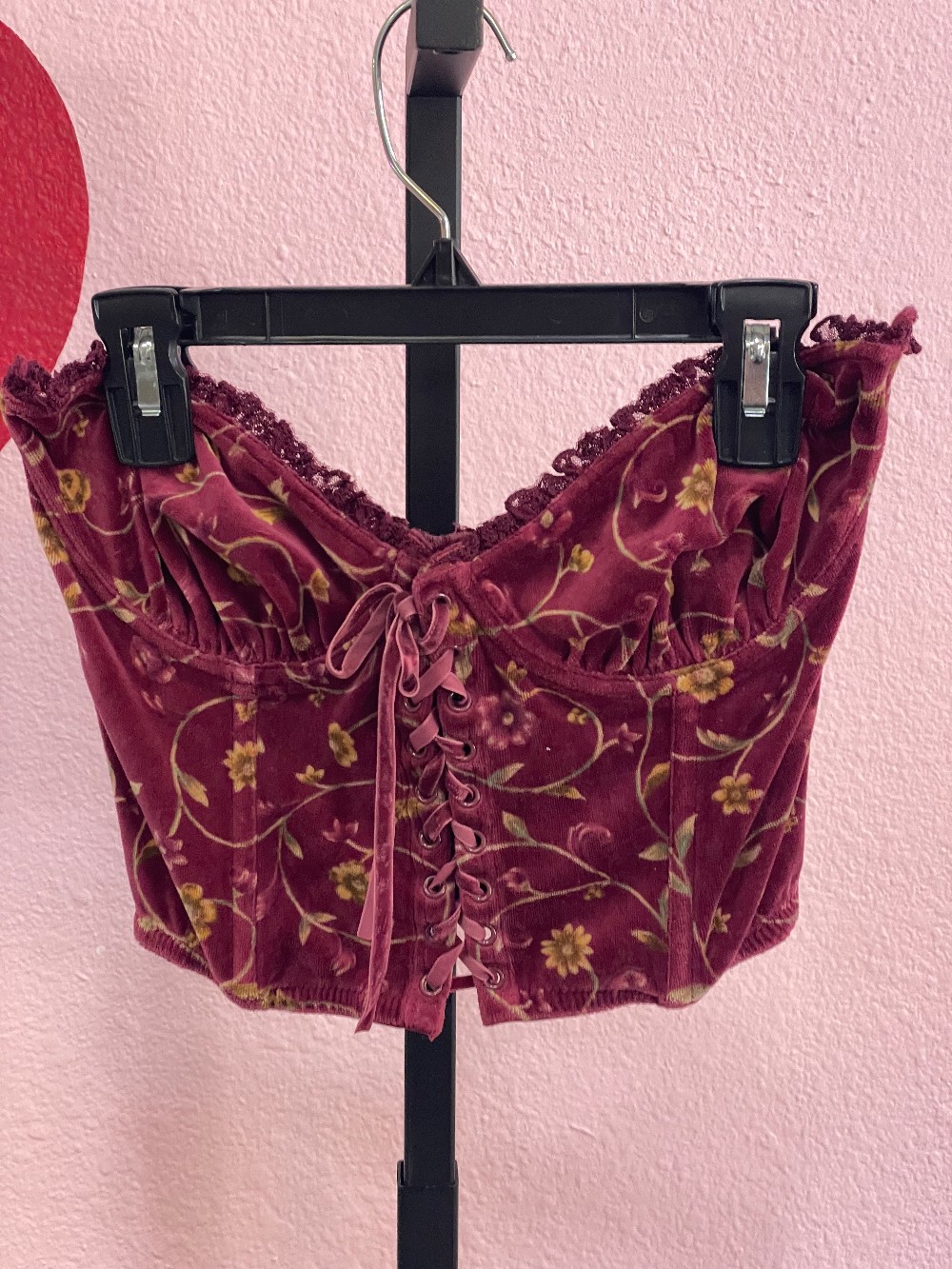 Vintage Victoria's Secret Floral Velvet Corset