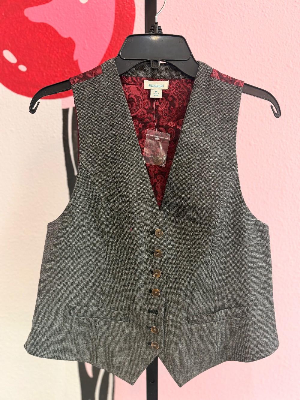 Sundance Tweed Satin Back Suit Vest