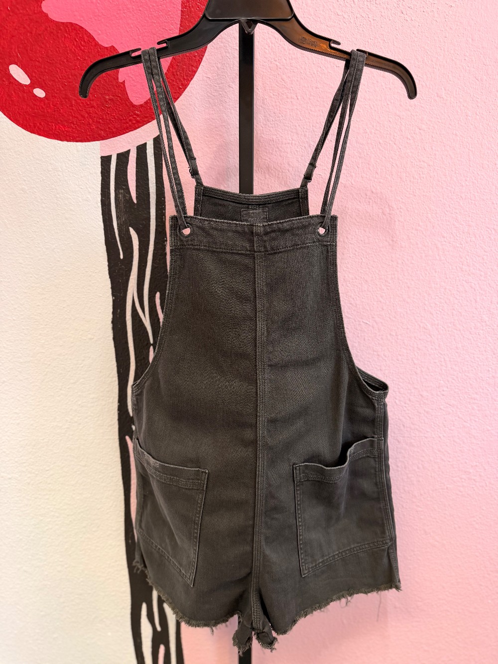 Aerie Denim Raw Hem Romper