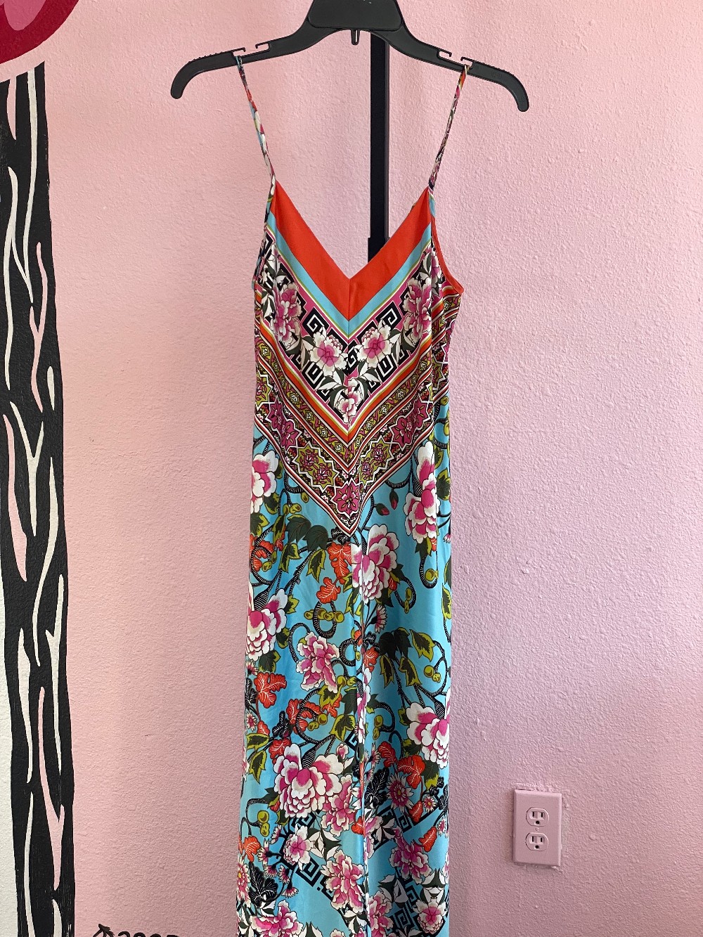 Natori Floral Print Slinky Maxi Dress