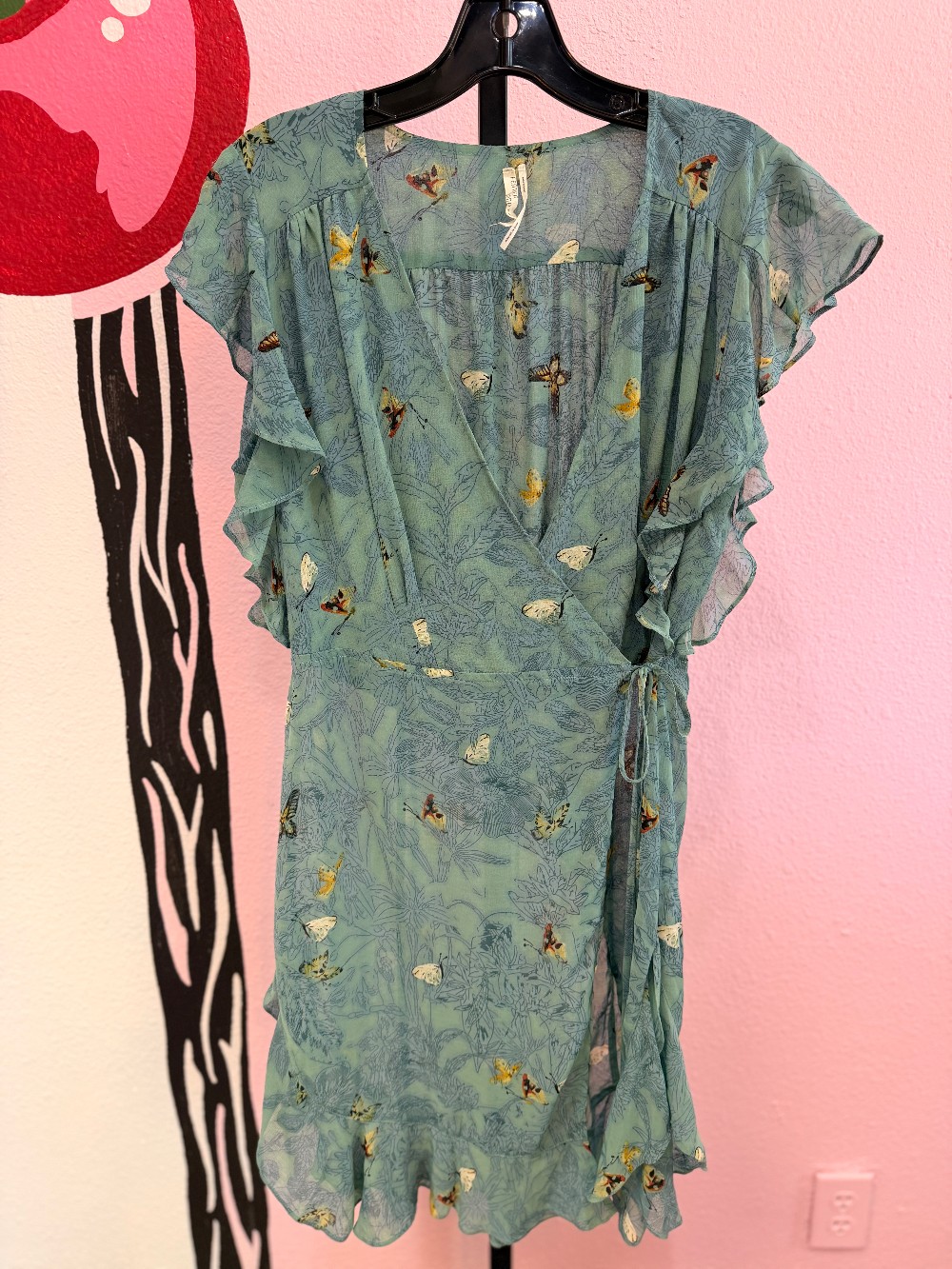 Feather Bone Butterfly Wrap Dress