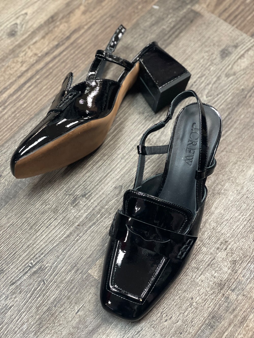 J Crew Patent Slingback Loafers