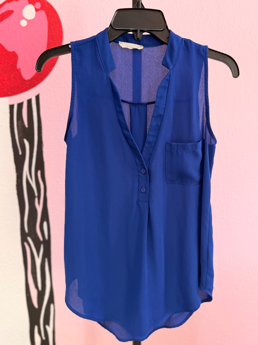 Lush Sleeveless V Neck Top