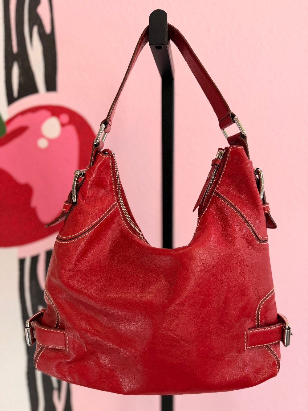 Michael Kors Leather Hobo Shoulder Bag