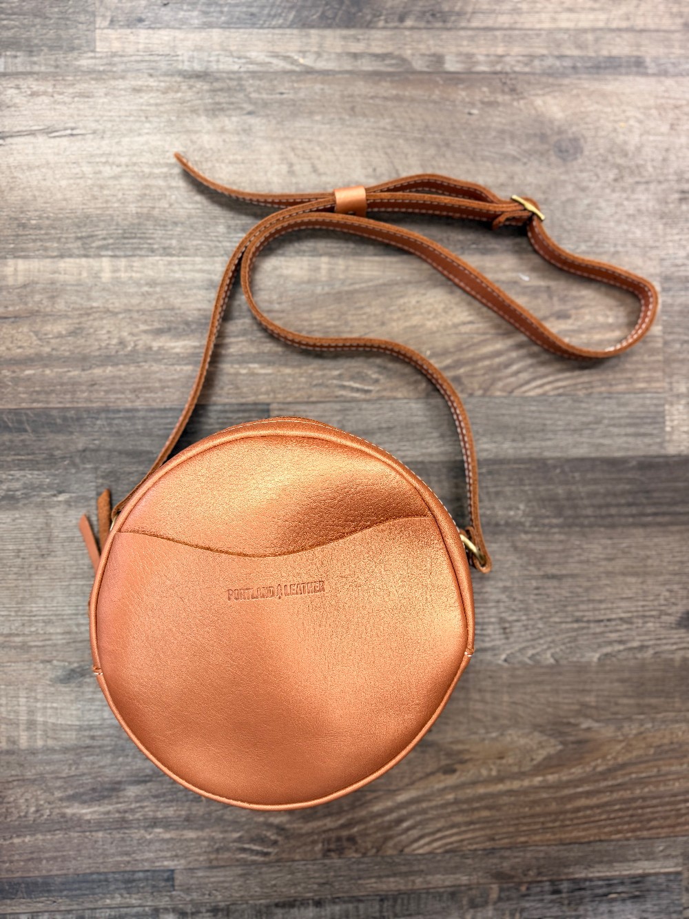 Portland Leather Copper Round Crossbody