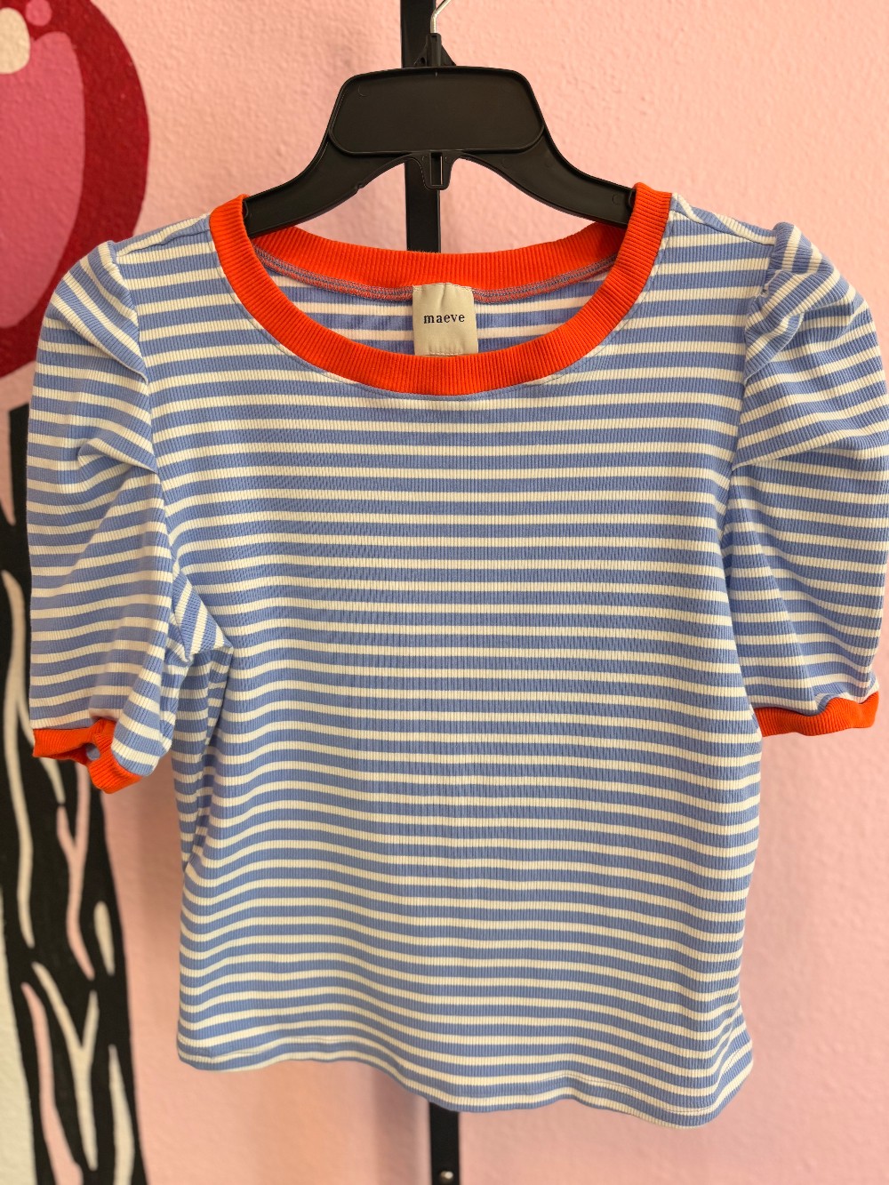 Maeve Striped Puff Sleeve Top