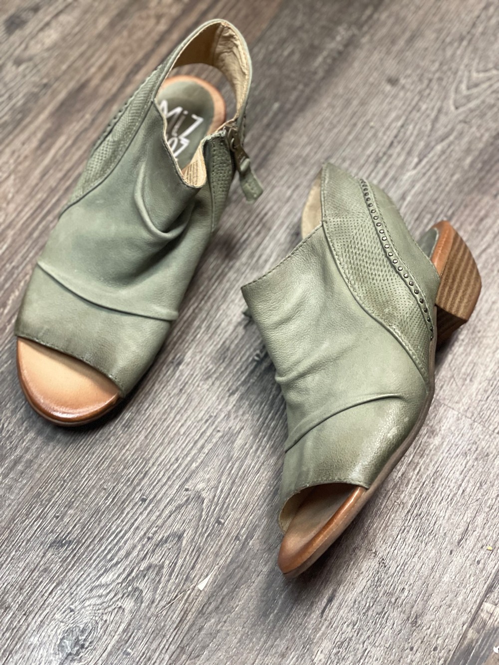 Miz Mooz Leather Open Toed Bootie Sandals