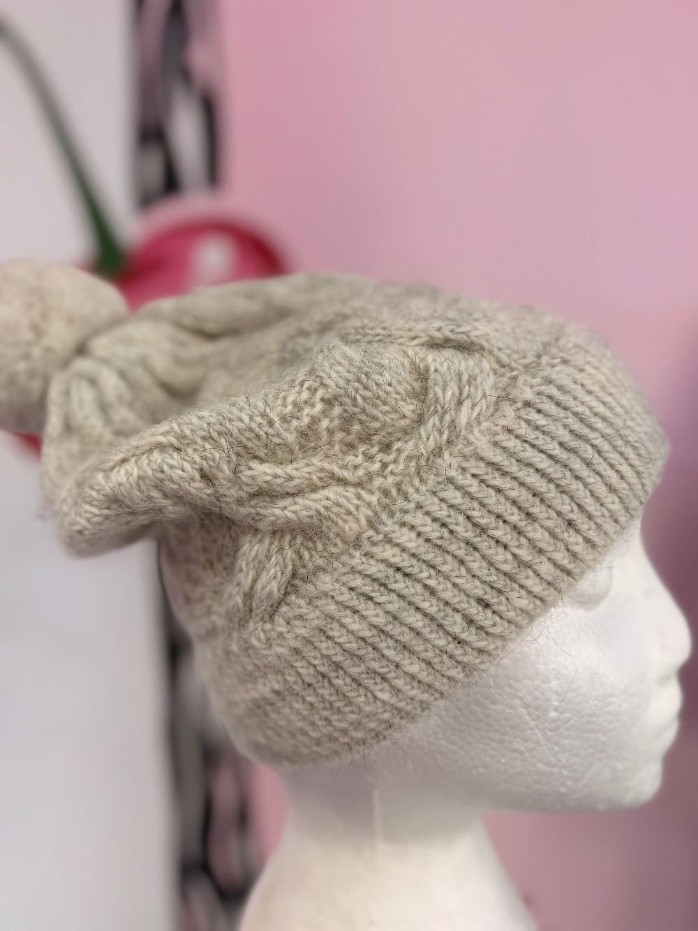Cable Knit Pom Wool Hat