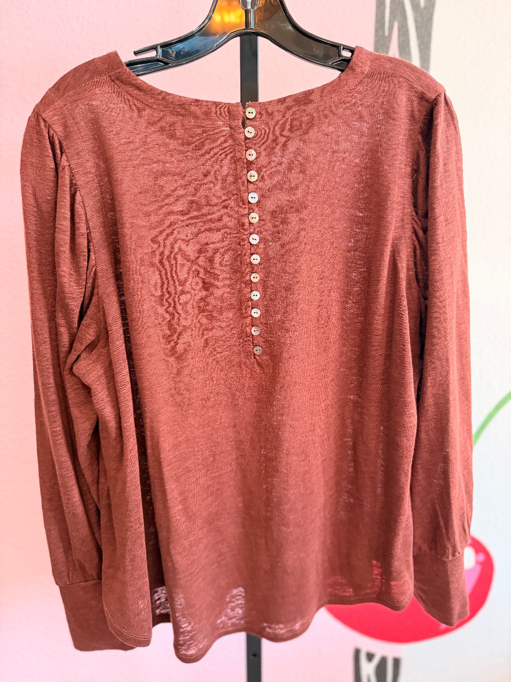Wrap Linen Scoop Neck Top